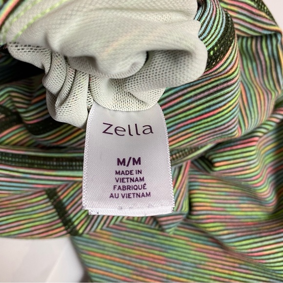 Zella Neon Striped Crop Leggings - Medium - Picture 11 of 13